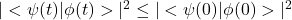\vert<\psi(t)\vert\phi(t)>\vert^2\leq\vert<\psi(0)\vert\phi(0)>\vert^2