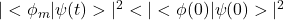 \vert<\phi_m\vert\psi(t)>\vert^2<\vert<\phi(0)\vert\psi(0)>\vert^2